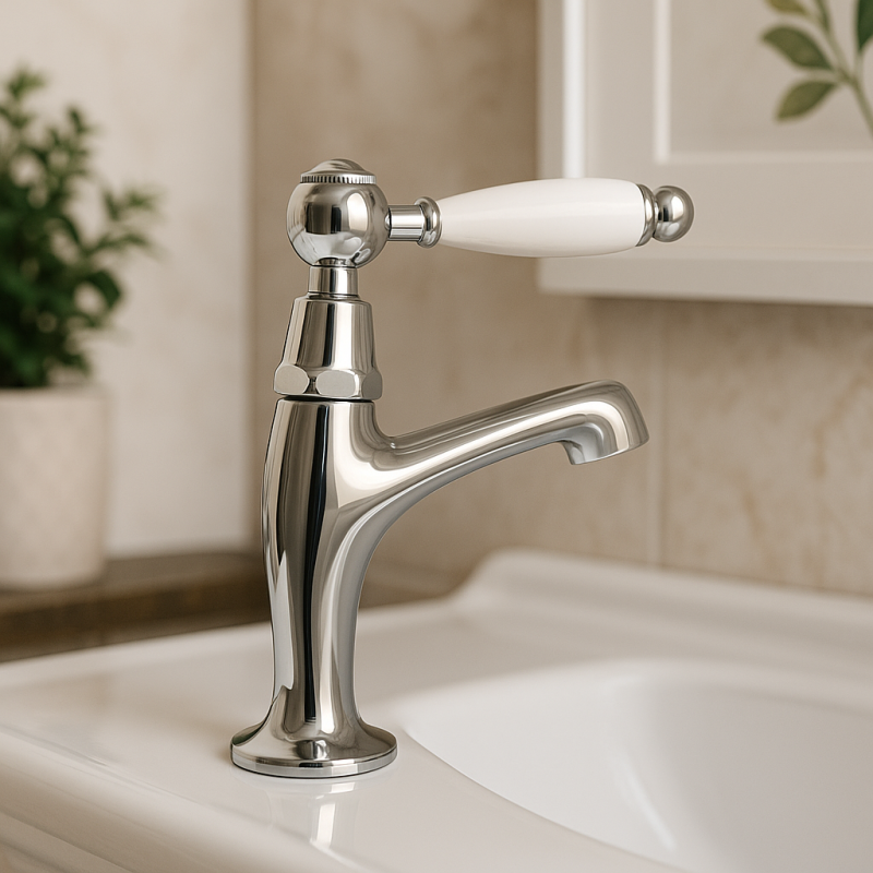 PB Classic washbasin tap with white lever cold water small model chrome 1208854162